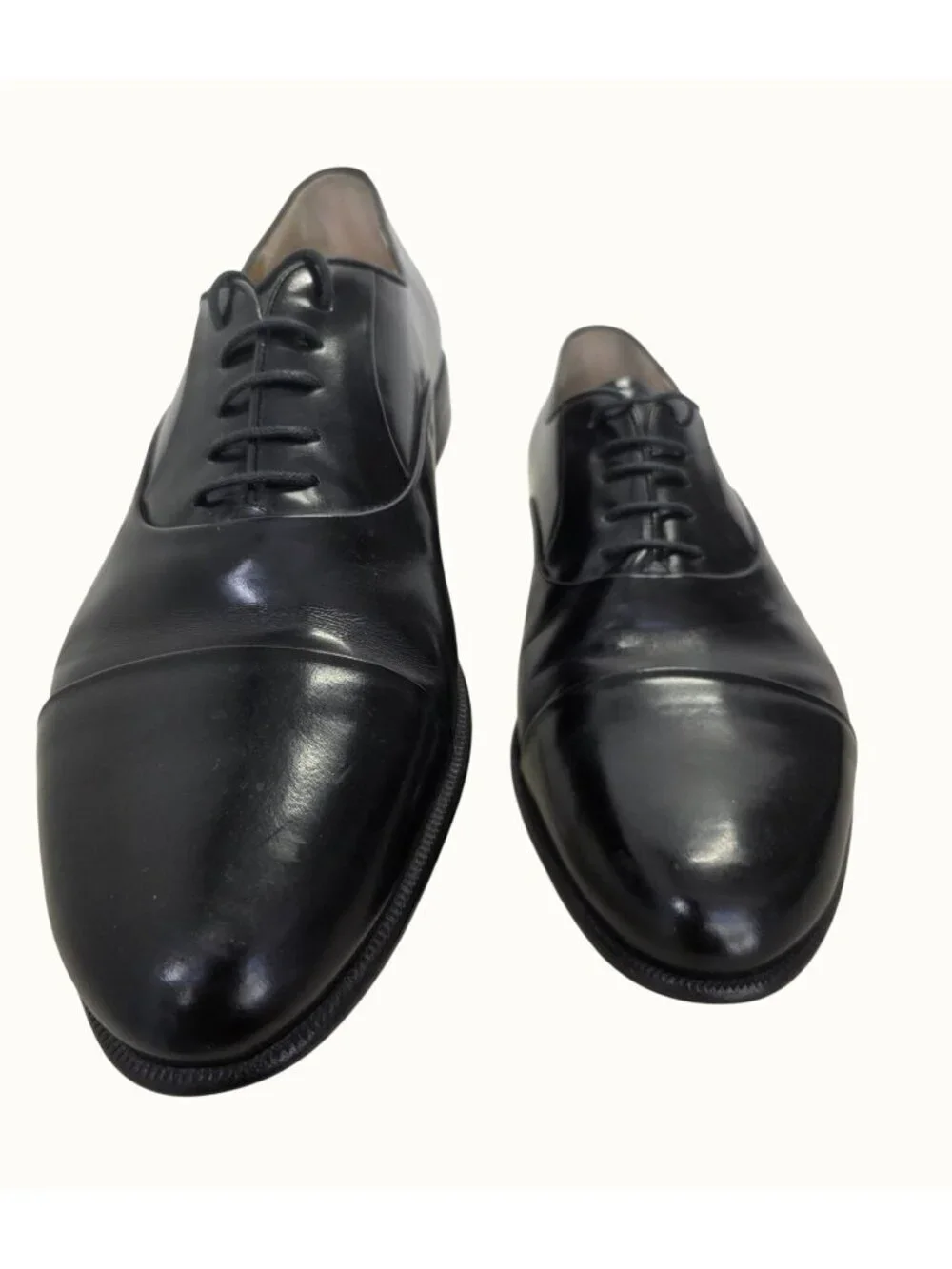Nordstrom Mens Black Leather Oxford Shoes Size 13W Handmade in Italy Y2K